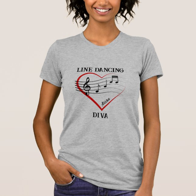 Country Music Heart Line Tanz Diva T - Shirt (Vorderseite)