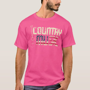 Country Music Retro Vintag Guitar American Flag T-Shirt