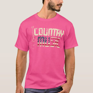 Country Music Retro Vintag Guitar American Flag T-Shirt