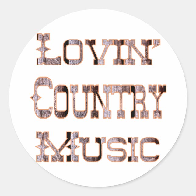 Country Music Runder Aufkleber (Vorderseite)