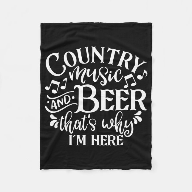 Country Music und Biere Vintag Country Music Fleecedecke (Vorderseite)
