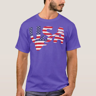 Country Music USA Vintag Guitar American Flag 402 T-Shirt