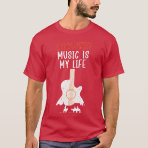 Country-Musik ist mein Leben Cowboy Western-Famili T-Shirt