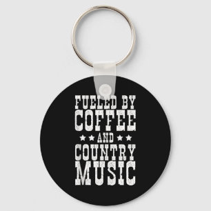 Country-Musik & Kaffee - Lustiger Zitat Western M Schlüsselanhänger