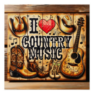 Country-Musik. Poster
