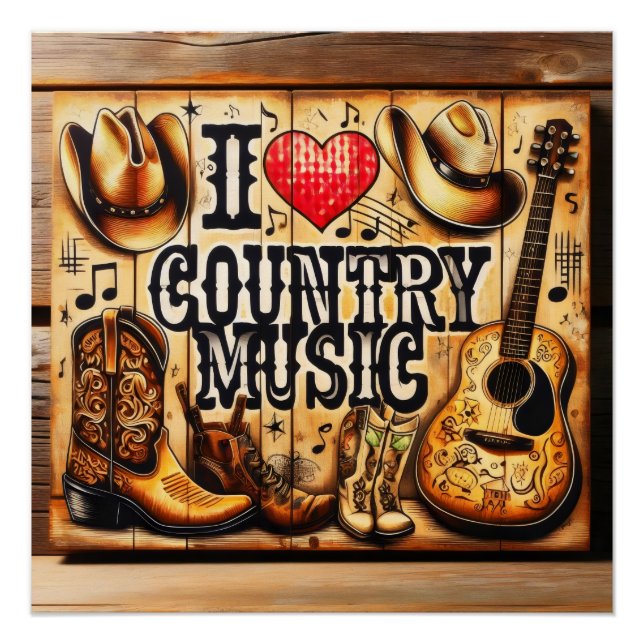 Country-Musik. Poster (Vorderseite)