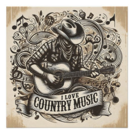 Country-Musik. Poster