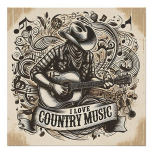 Country-Musik. Poster