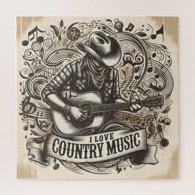Country-Musik. Puzzle (Vertikal)