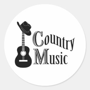 Country Musik Runder Aufkleber