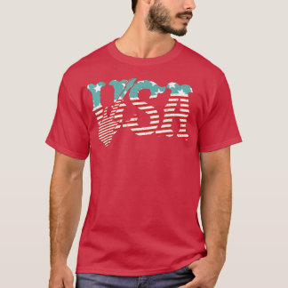 Country-Musik USA Vintage-Gitarre amerikanische Fl T-Shirt