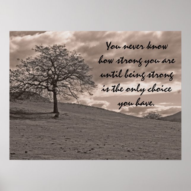 Country Oak Tree Sepia Poster (Vorne)