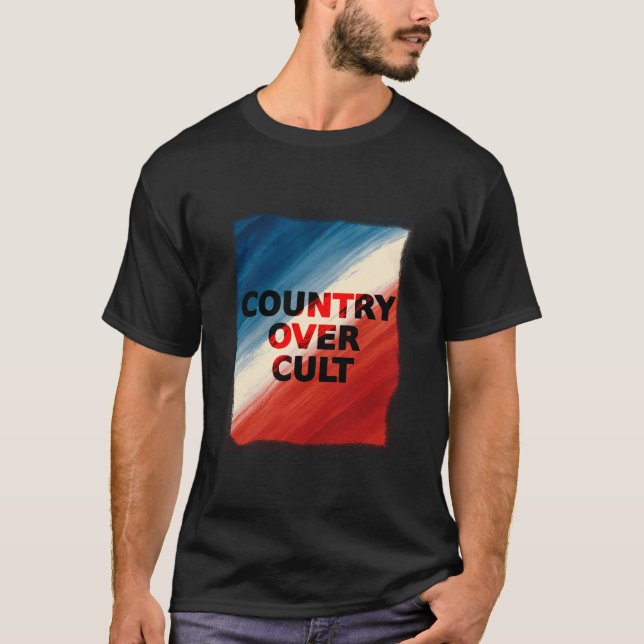 Country Over Cult – Patriotic Paint Streaks T-Shirt (Vorderseite)