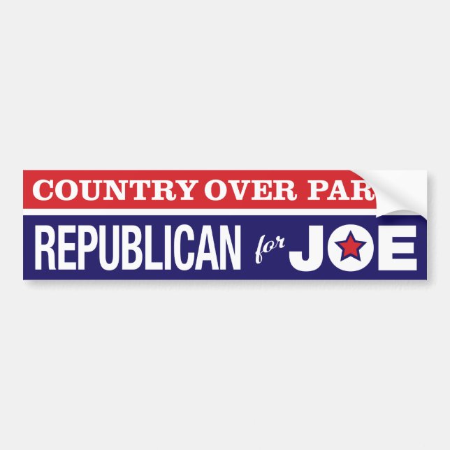 Country Over Party / Republikaner für Joe Biden Autoaufkleber (Vorne)