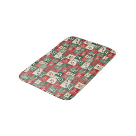 Country patchwork christmas pattern badematte