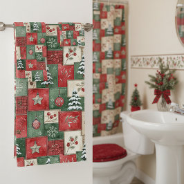 Country patchwork christmas pattern badhandtuch set