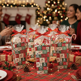 Country patchwork christmas pattern geschenkschachtel