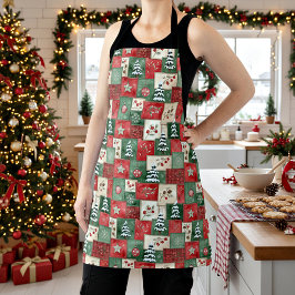 Country patchwork christmas pattern schürze