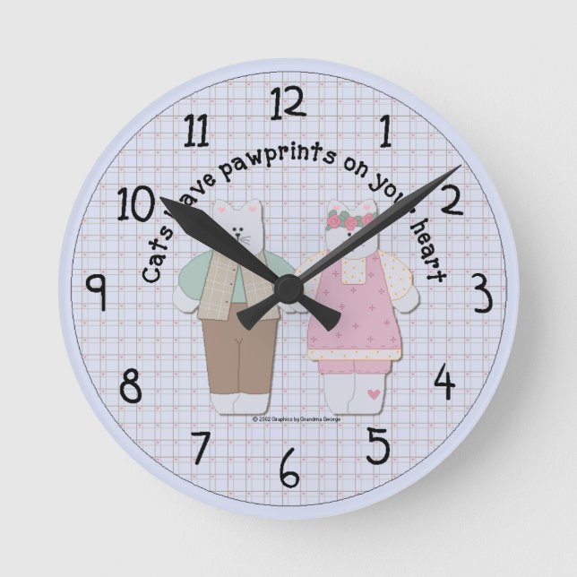 Country Paw-Uhr Runde Wanduhr (Vorderseite)