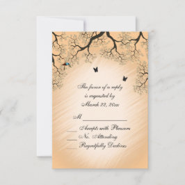 Country Peach Thema Hochzeit RSVP