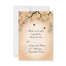 Country Peach Thema Hochzeit RSVP