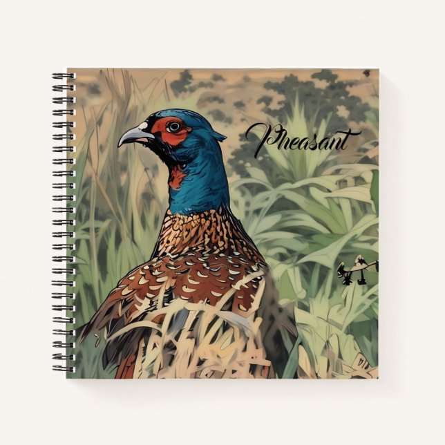 Country Pheasant Male Bird Gray Personal Journal Notizbuch (Vorderseite)