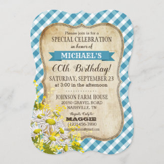 Country Picnic mit Daisy Bouquet zum Geburtstag ei Einladung
