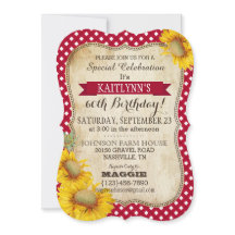 Country Picnic mit Sonnenblumen Einladung zum Gebu