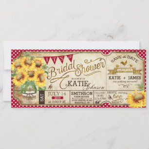 Country Picnic Sonnenblumen Rustikales Brautparty Save The Date