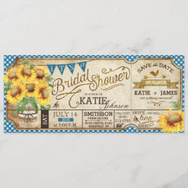 Country Picnic Sonnenblumen Rustikales Brautparty Save The Date