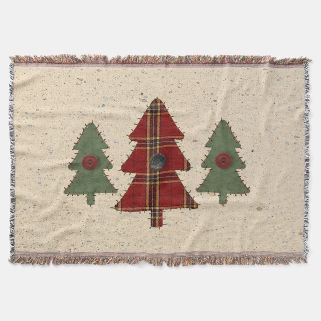 Country Pine Tree Throw Blanket Decke (Vorderseite)