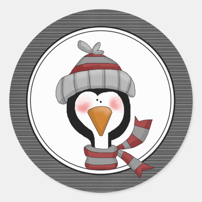 Country Pinguin Holiday Umschlag Aufkleber Sticker (Vorderseite)