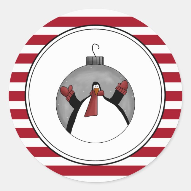 Country Pinguin Holiday Umschlag Aufkleber Sticker (Vorderseite)
