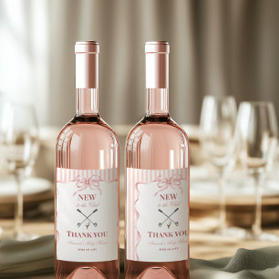 Country Pink Girl Neu im Club Golf Baby Shower Weinetikett