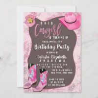 Country Pink Glitzer Cowgirl Kinder Geburtstag