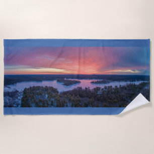 Country Pond Sunrise Beach Handtuch 70"x35"