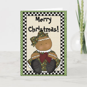 Country Primär Weihnachtsginger Baby Grußkarte Feiertagskarte