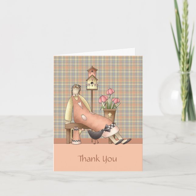 Country Primitive Thank You Card Dankeskarte (Vorderseite)