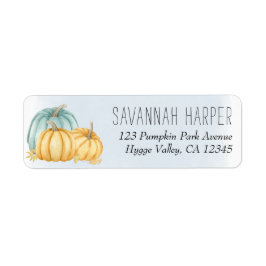 Country Pumpkin Blue Wash Return Address