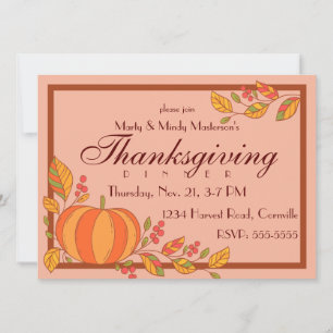 Country Pumpkin Erntedank Dinner Party Einladung