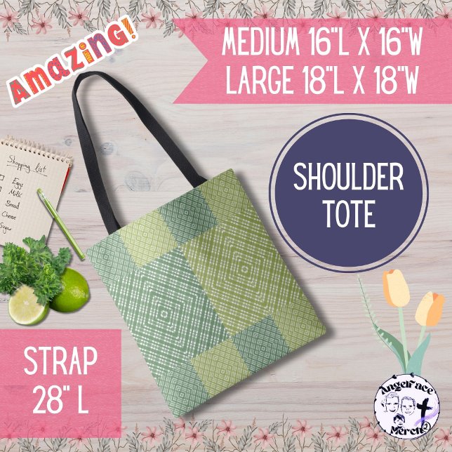 Country Quilt Green (Shop in style or hang out with friends with these cute duo-toned green bags!)
