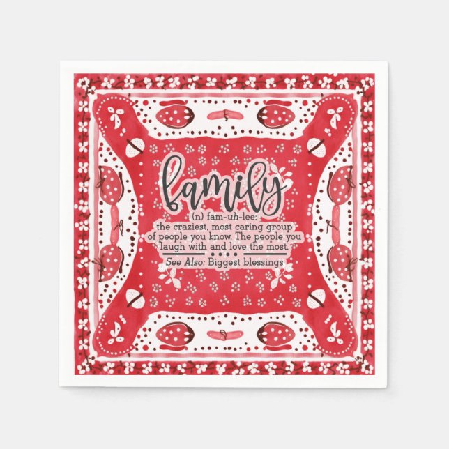 Country Red Bandana Summer Family Wiedersehen Serviette (Vorderseite)