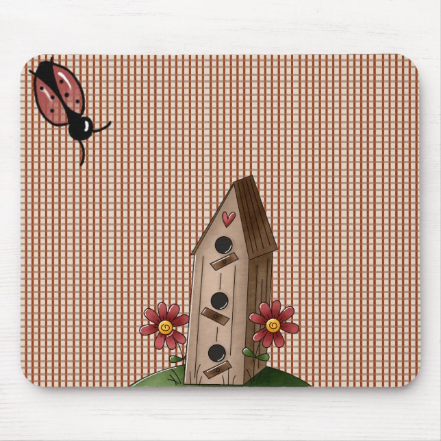 Country Red Gingham Karos Mousepad (Vorne)