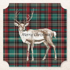 Country Red Green Kariert Christmas Deer Untersetzer