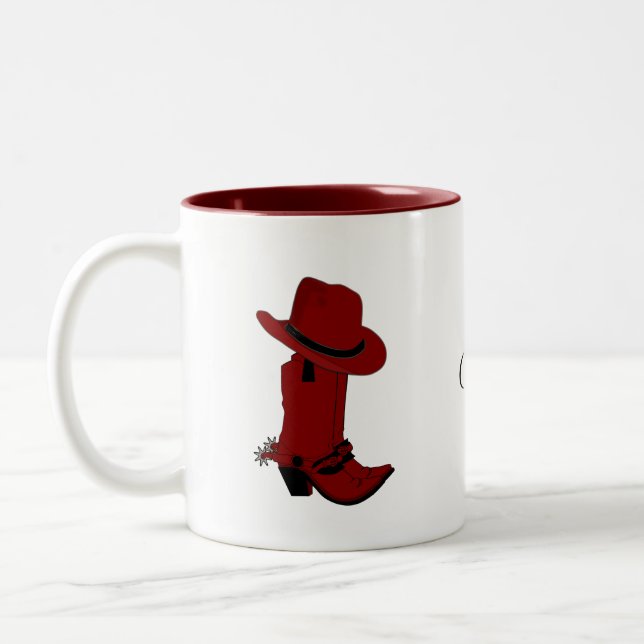 Country Red Hat & Boots Zweifarbige Tasse (Links)