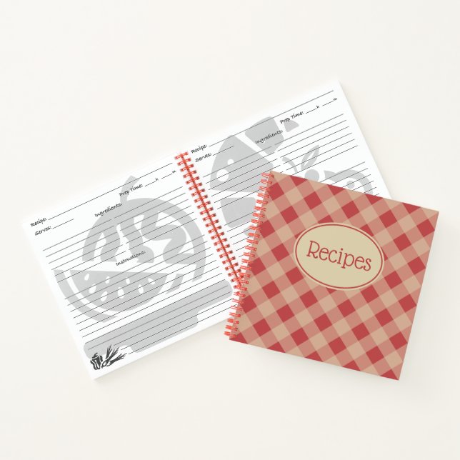 Country Red Kitchen Rezept Notebook Notizbuch (Innenseite)