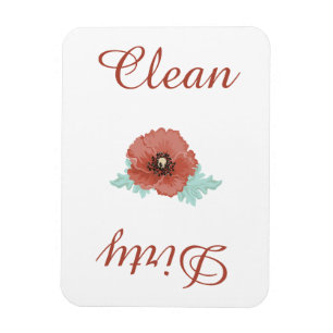 Country Red Peonies Disshwasher Magnet