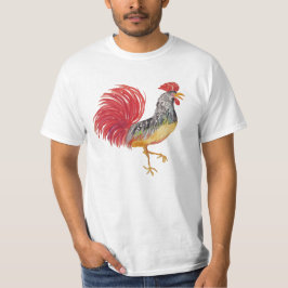 Country Red Rooster Aquarell Illustration T-Shirt