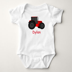 Country Red Traktor mit Ihrem Baby Name Romper Baby Strampler