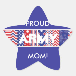 Country Red, White & Blue Army Mama Star Sticker